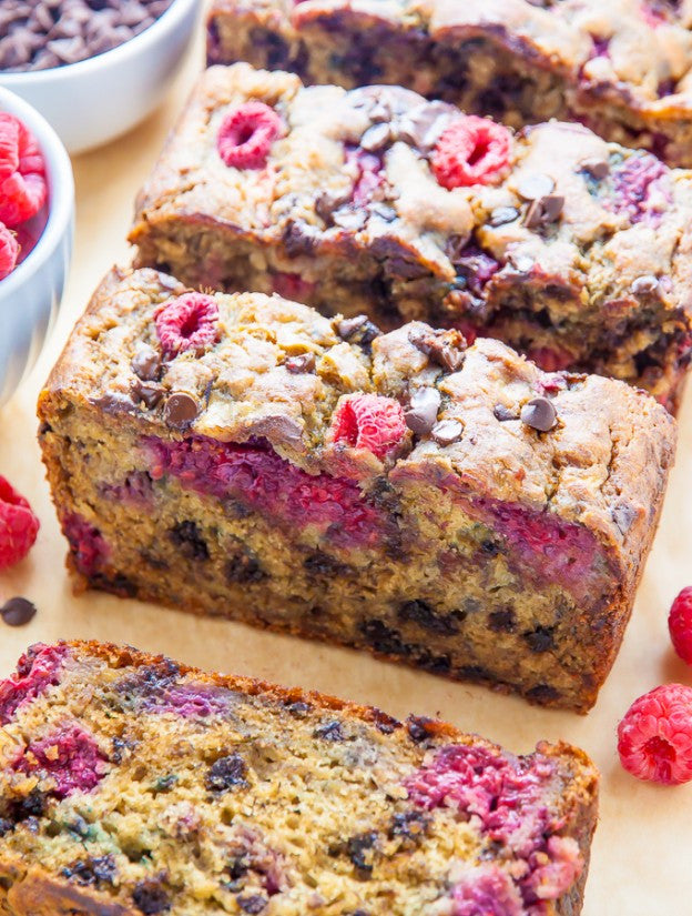 Raspberry Chocolate Chip Banana Bread